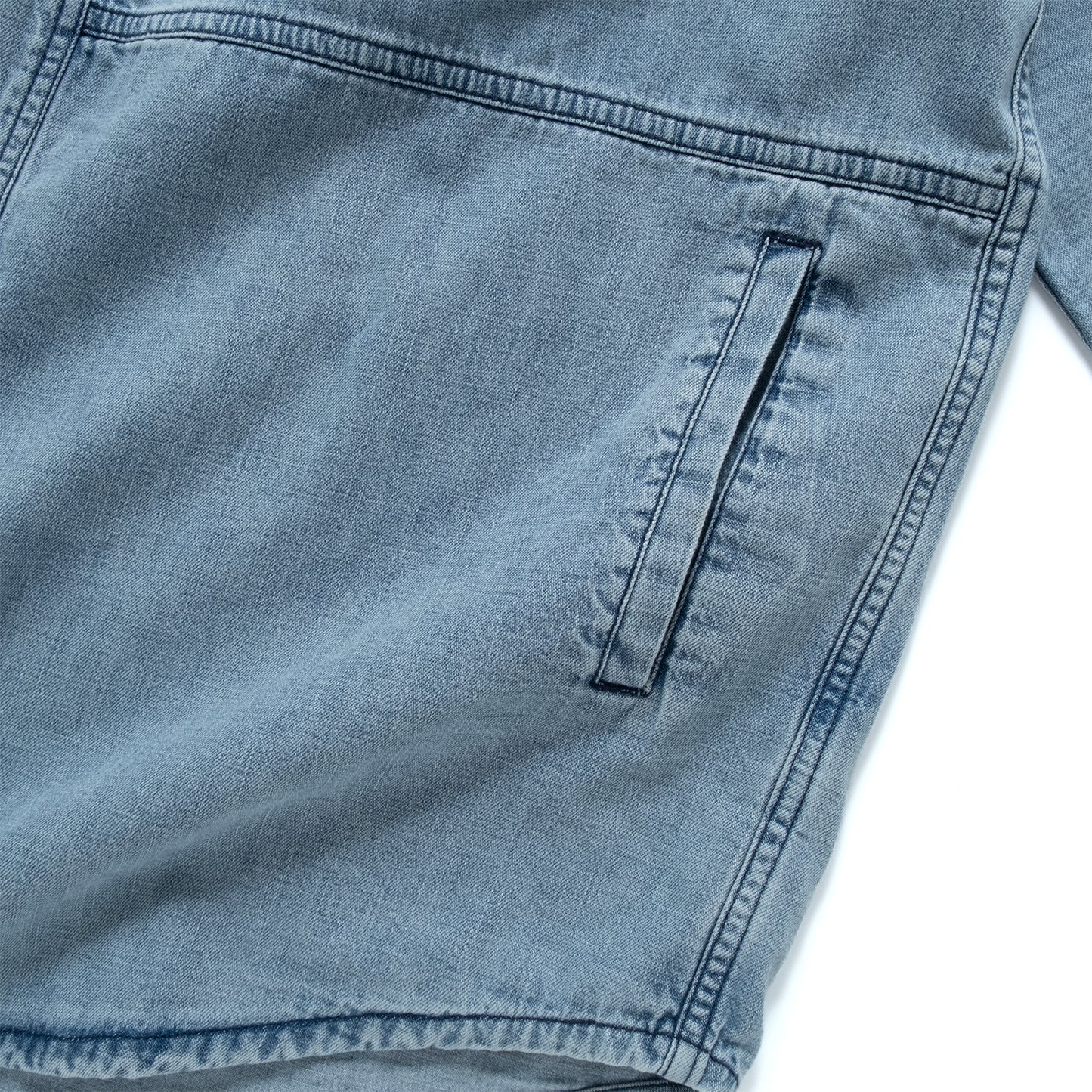 (ST476) Washed Denim Hodded Shirt