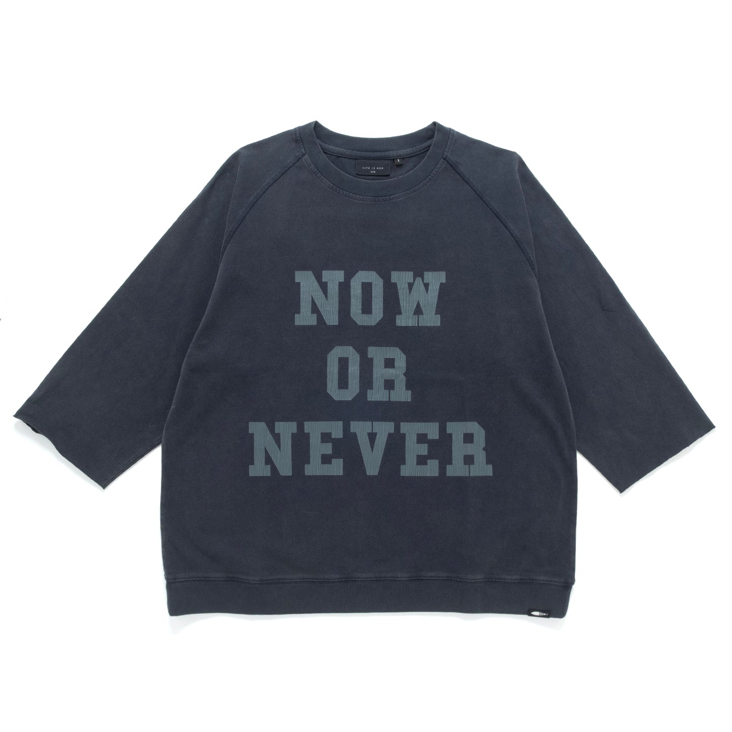 (TP1723) Washed Cropped Sleeve Tee