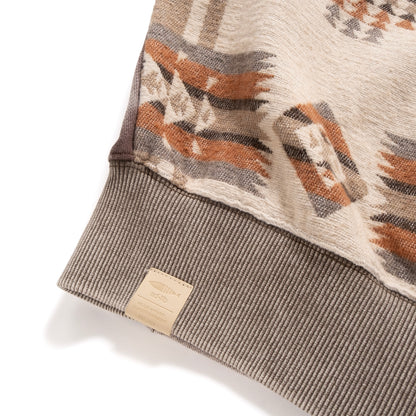 (SW514) Washed Tribal Pattern Sweater