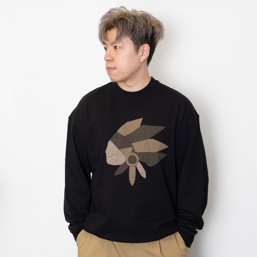(ZW532) Chief Head Patchwork Sweater
