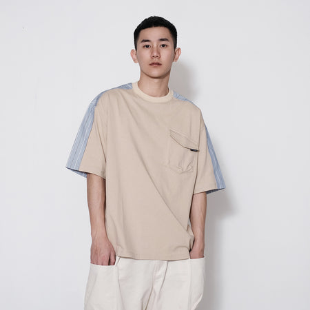 (YT936) Cropped Sleeve Tee