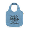 (EX657) Graphic Washed Denim Tote Bag