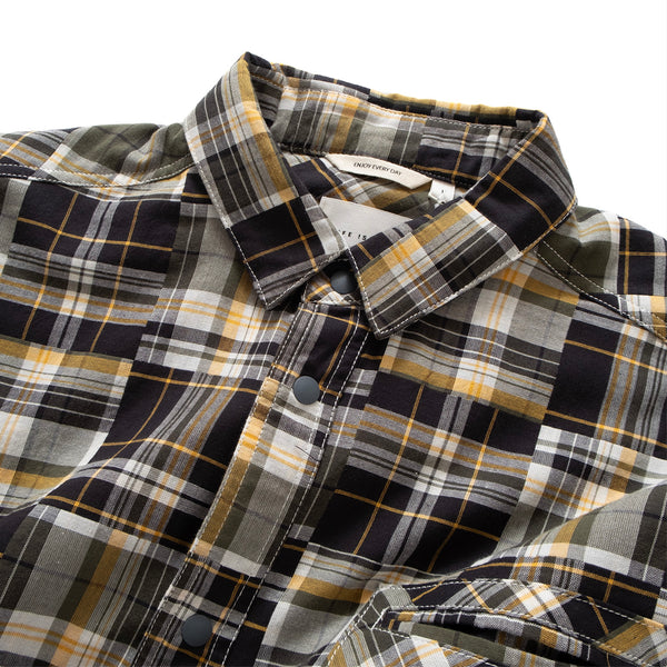 (YS329) Patchwork Fabric Shirt