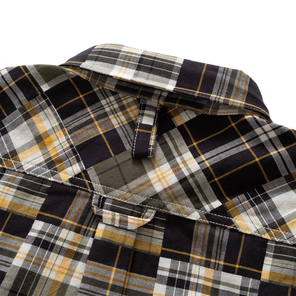 (YS329) Patchwork Fabric Shirt