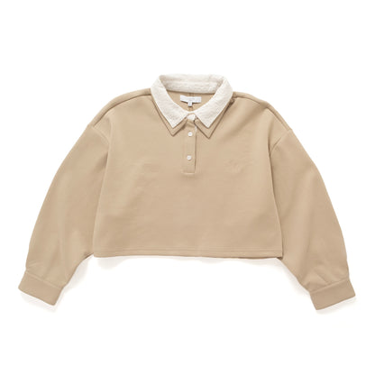 (TP1922) Cropped Lace Collar Polo
