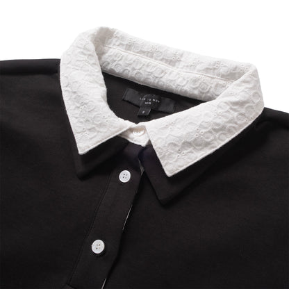 (TP1922) Cropped Lace Collar Polo