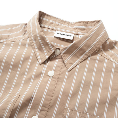 (ST528) 2 Ways Stripes Shirt