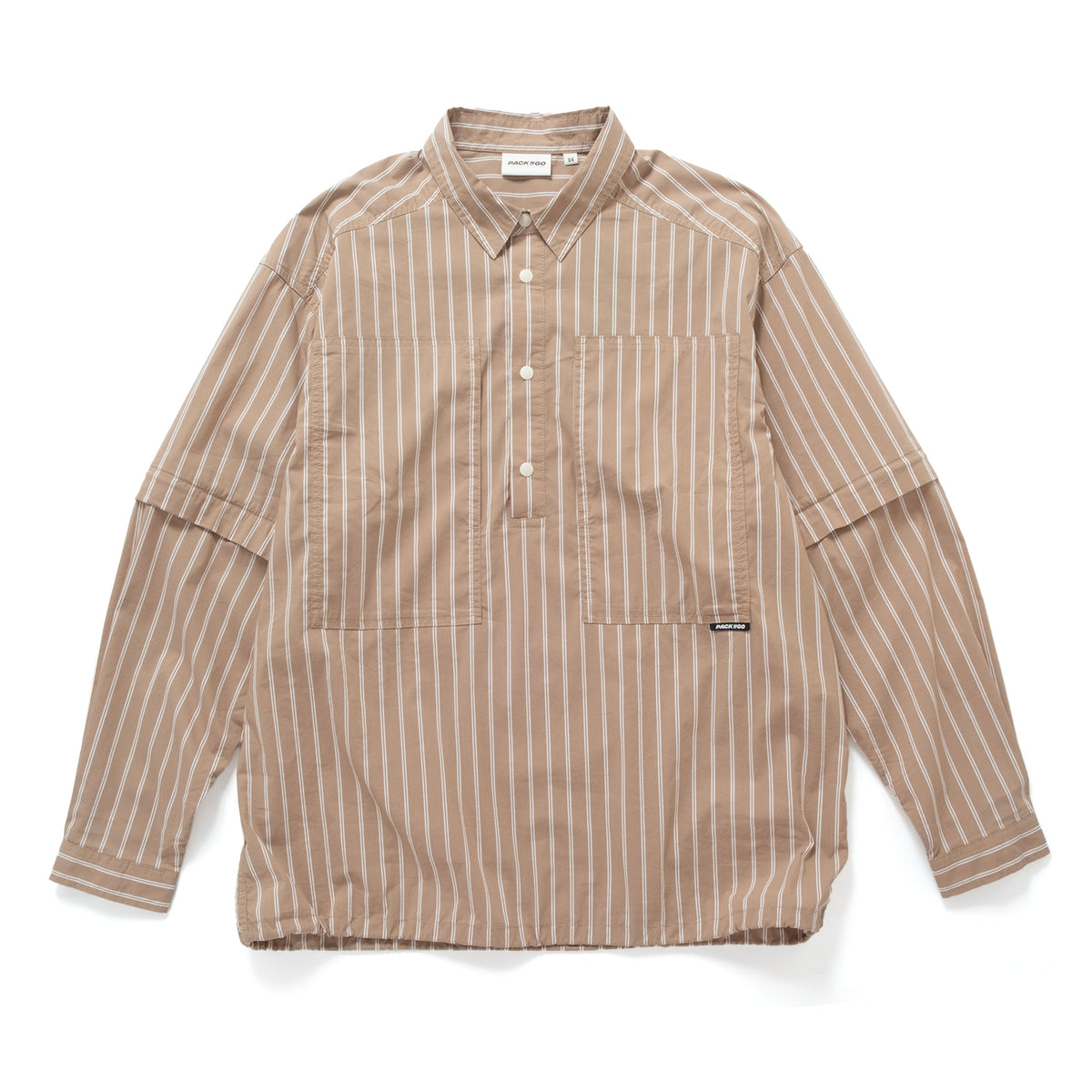 (ST528) 2 Ways Stripes Shirt