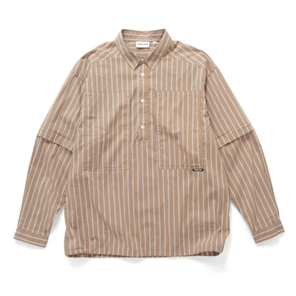 (ST528) 2 Ways Stripes Shirt