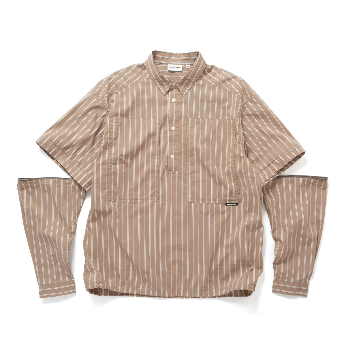 (ST528) 2 Ways Stripes Shirt