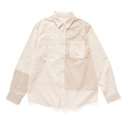 (ST561) Two Tone Patchwork Shirt