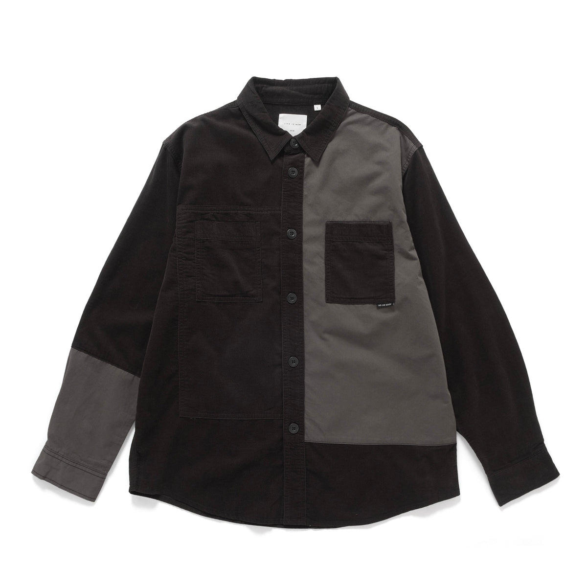 (ST561) Two Tone Patchwork Shirt