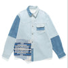 (ST479) Denim Patchwork Shirt