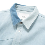 (ST479) Denim Patchwork Shirt