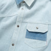 (ST479) Denim Patchwork Shirt
