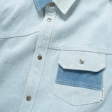 (ST479) Denim Patchwork Shirt