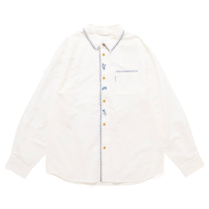(ST486) Floral Embroidery Shirt