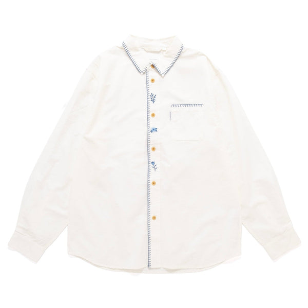 (ST486) Floral Embroidery Shirt