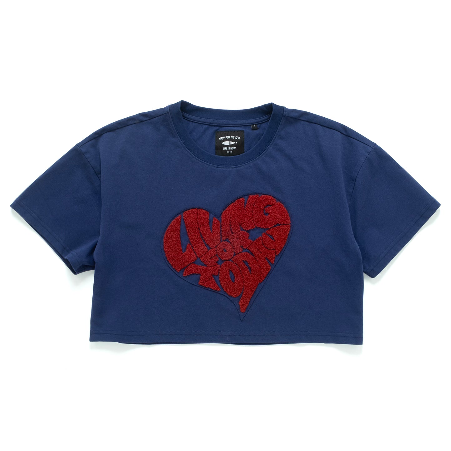 (TP1729) Heart Patch Cropped Tee