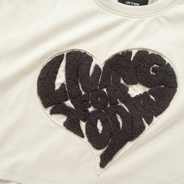 (TP1729) Heart Patch Cropped Tee