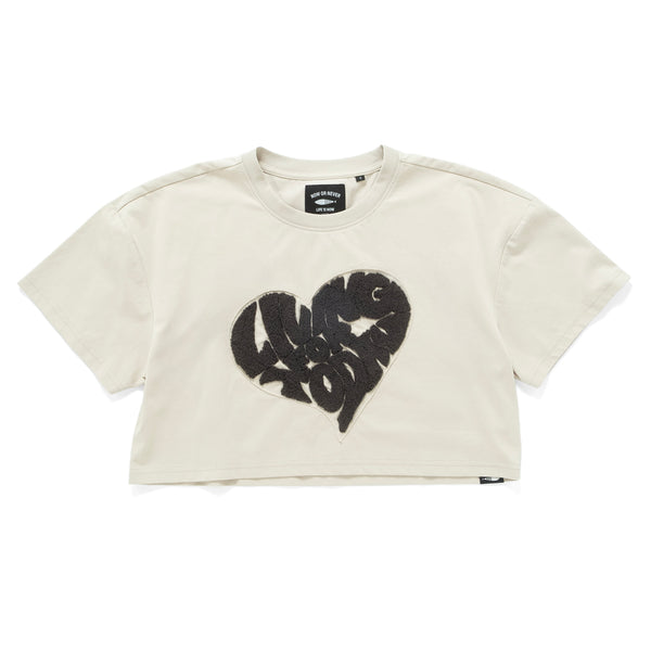 (TP1729) Heart Patch Cropped Tee