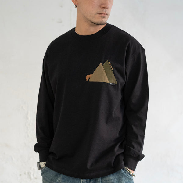 (ZT1804) Bear Back to Forest Embroidery Long Sleeve Tee