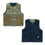 (JK327) Quilited 2 Face Horn Button Vest