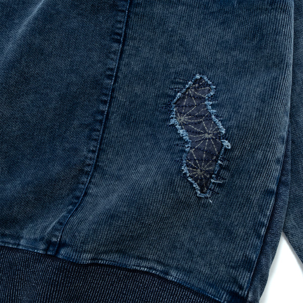 (SW518) 藍染襤褸衛衣