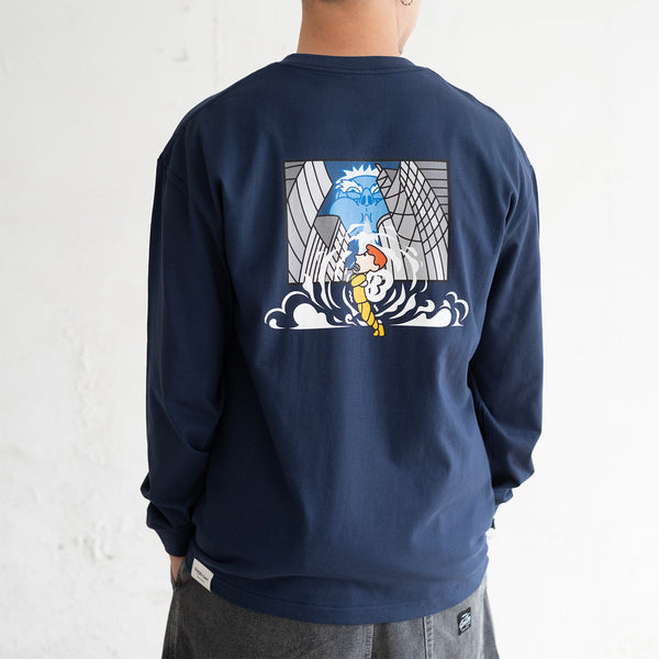 (ZT1806) Mr.Weather Embroidery Graphic Long Sleeve Tee