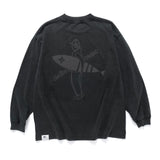 (EX648) Graphic Washed Long Sleeve Tee