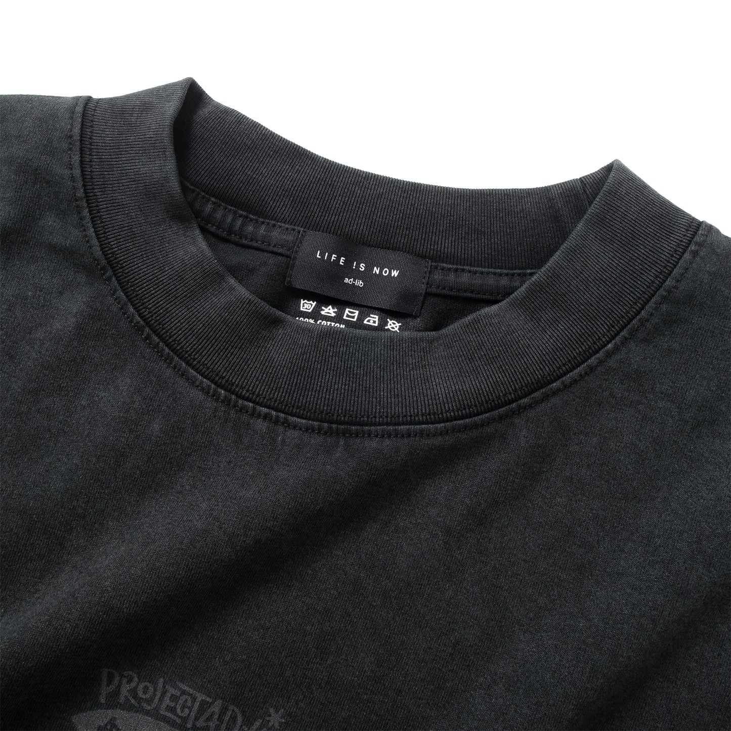 (EX648) Graphic Washed Long Sleeve Tee