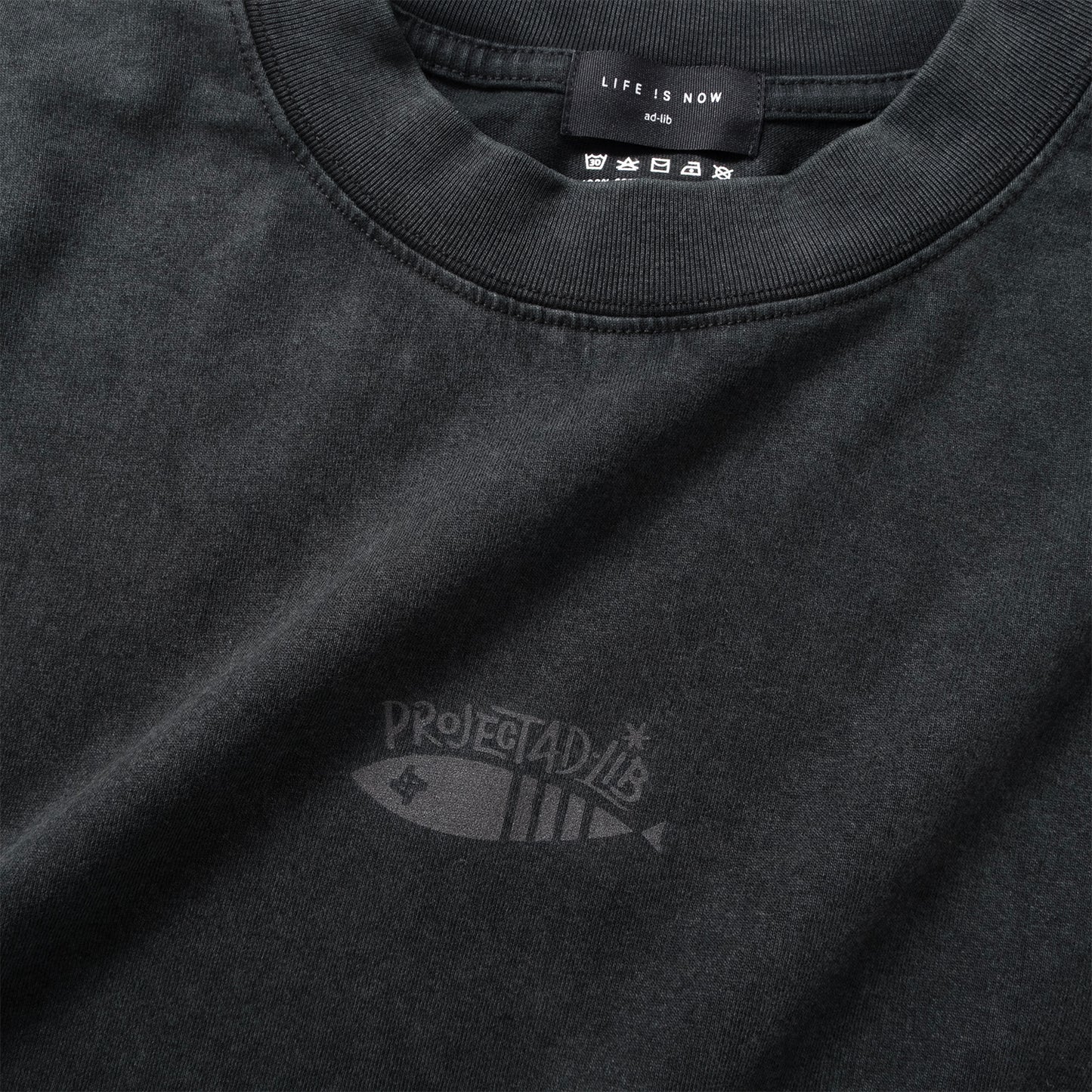 (EX648) Graphic Washed Long Sleeve Tee