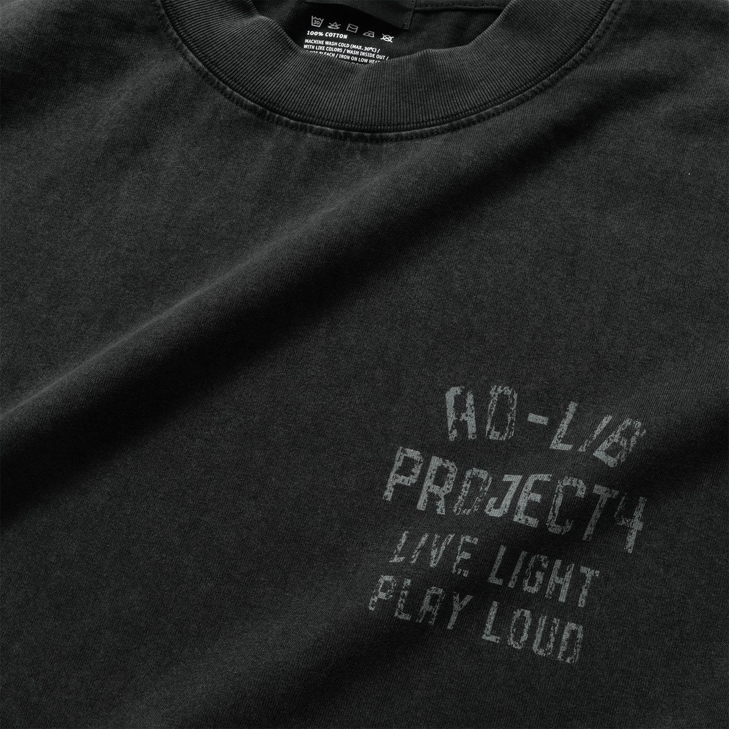 (EX647) Message Washed Long Sleeve Tee