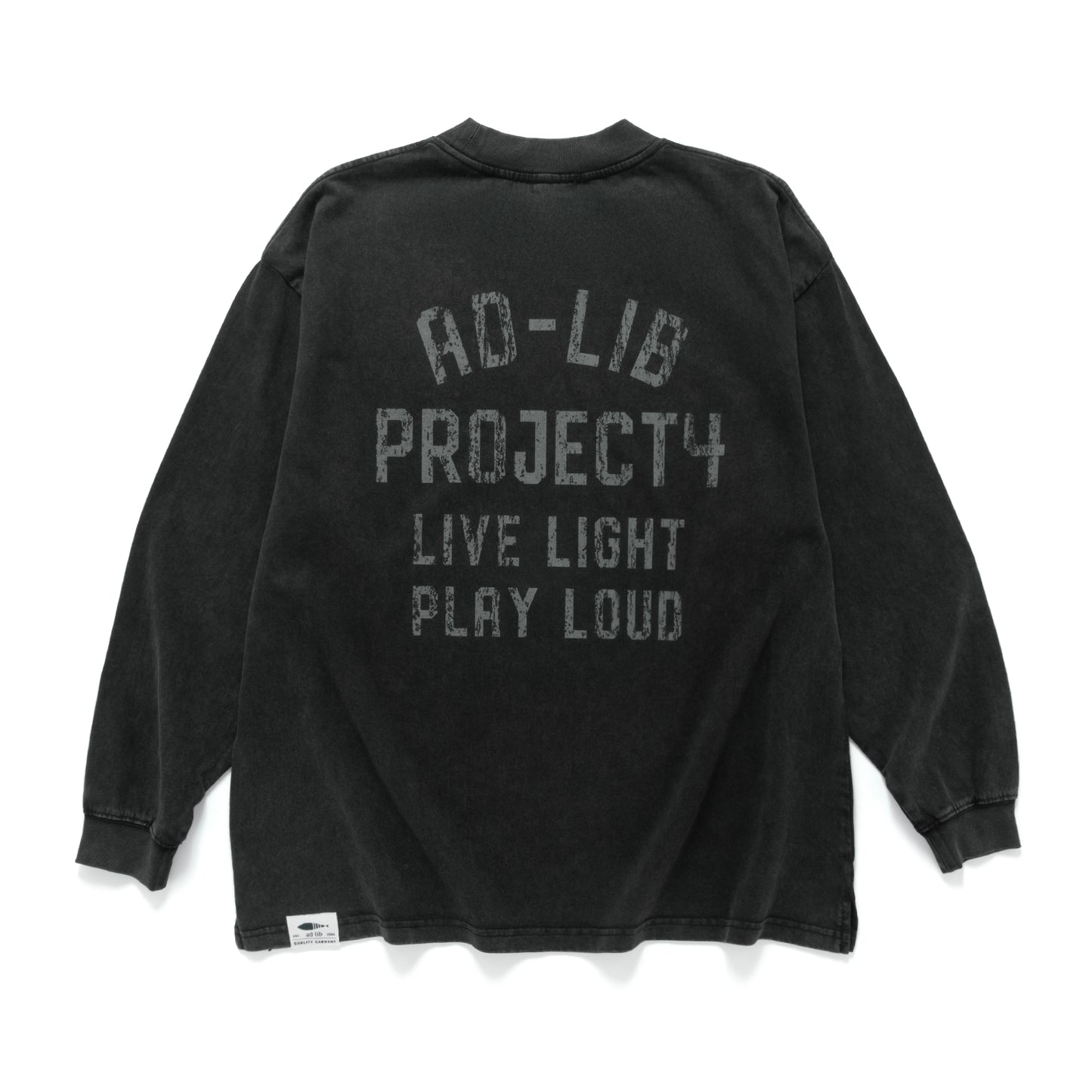 (EX647) Message Washed Long Sleeve Tee
