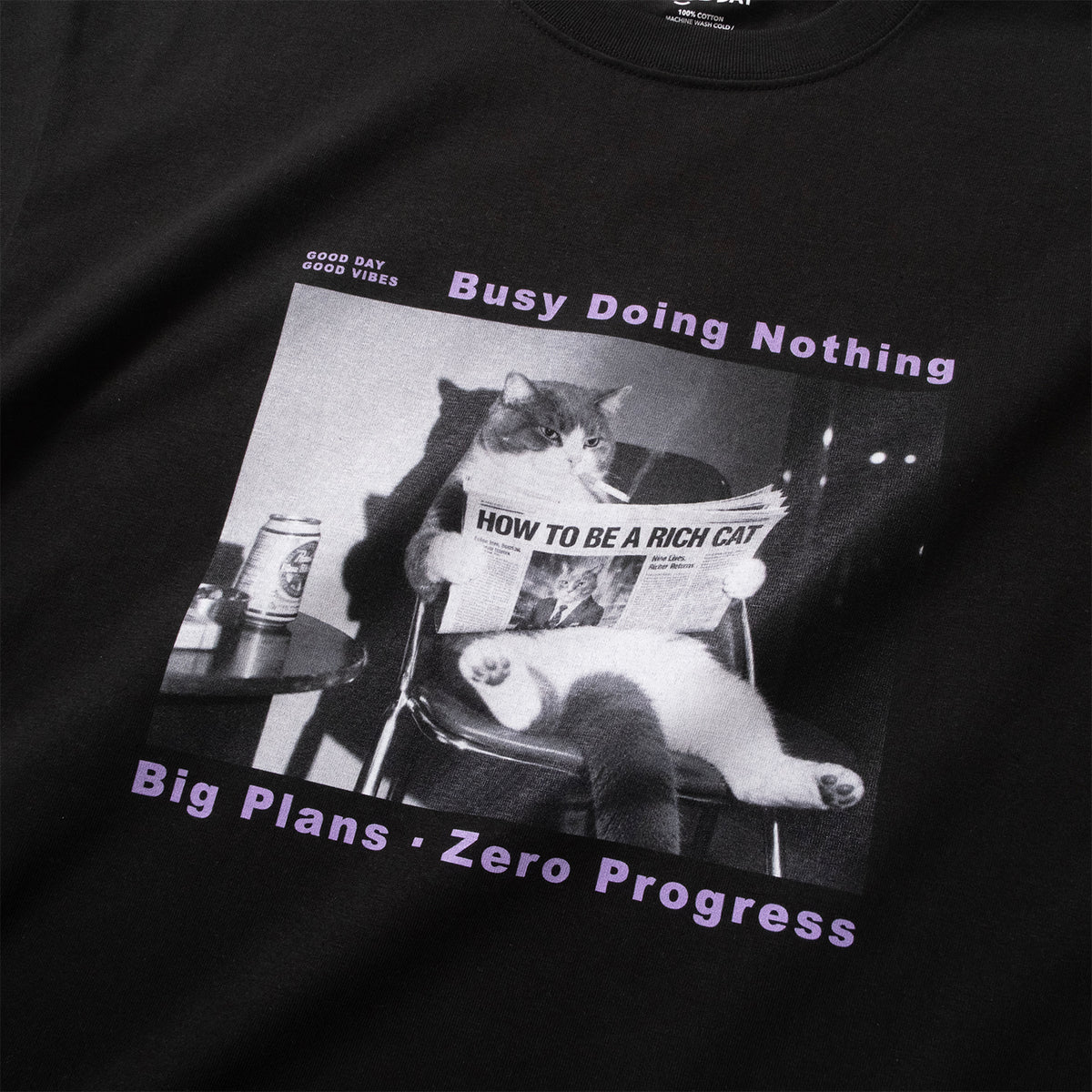 (ZT1977) Zero Progress Cat Photoprint Tee