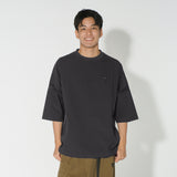 (TP1338) Contrast Cropped Sleeve Tech Tee