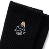 (EX663) Brown Hat Cat Embroidery Socks