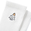 (EX663) Brown Hat Cat Embroidery Socks