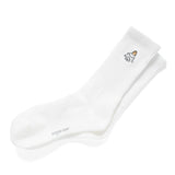 (EX663) Brown Hat Cat Embroidery Socks