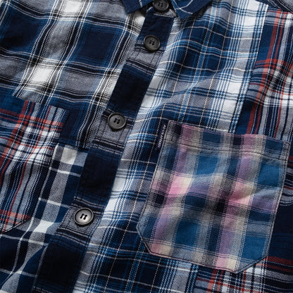 (ST560) Check Patchwork Shirt