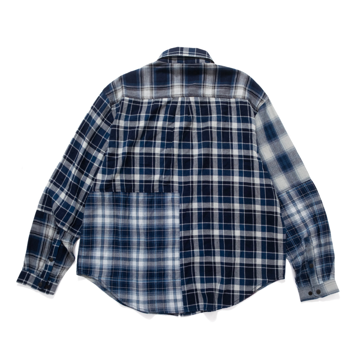 (ST560) Check Patchwork Shirt