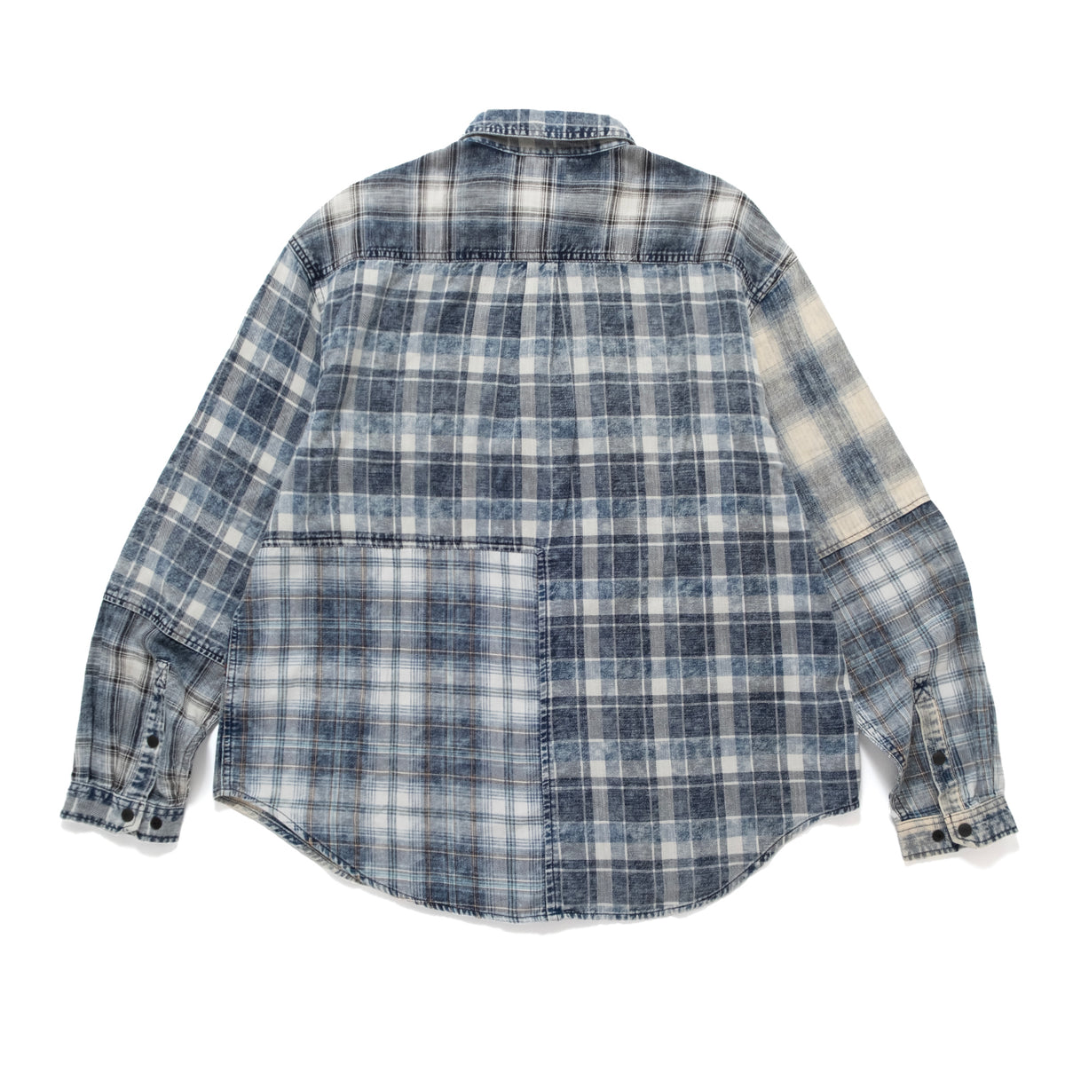 (ST560) Check Patchwork Shirt