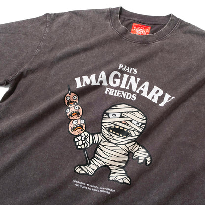 (EX736) Fish Ball Mummy Graphic Washed Tee