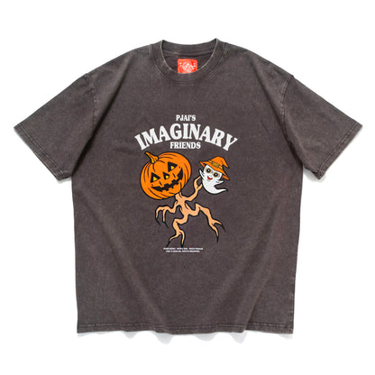(EX737) Pumpkin Graphic Washed Tee