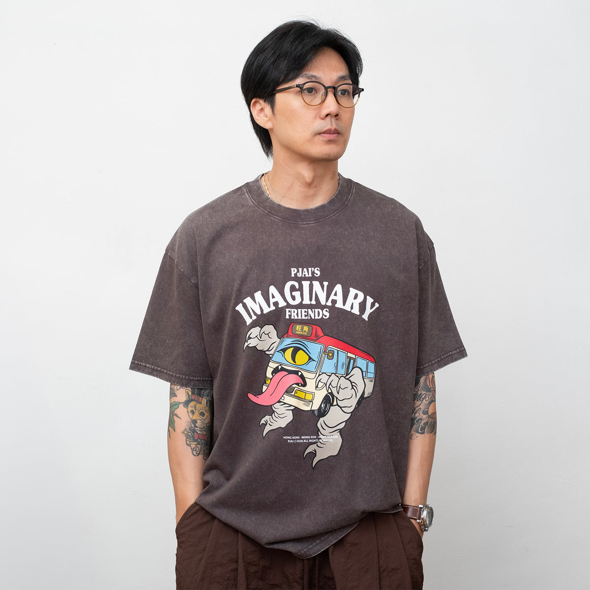(EX742) 小巴鬼圖案洗水 Tee