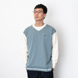 (TP1160) Fake V Neck Long Sleeve Tee