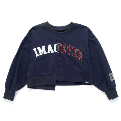 (SW522) Cropped Patchwork Sweater