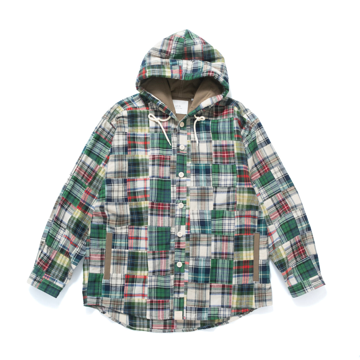 (ST567) Patchwork Hooded Shirt