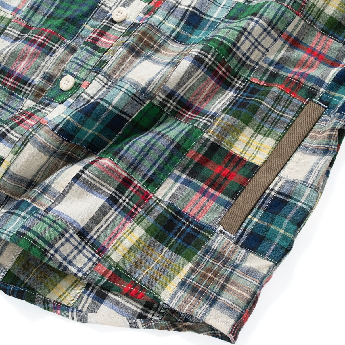 (ST567) Patchwork Hooded Shirt