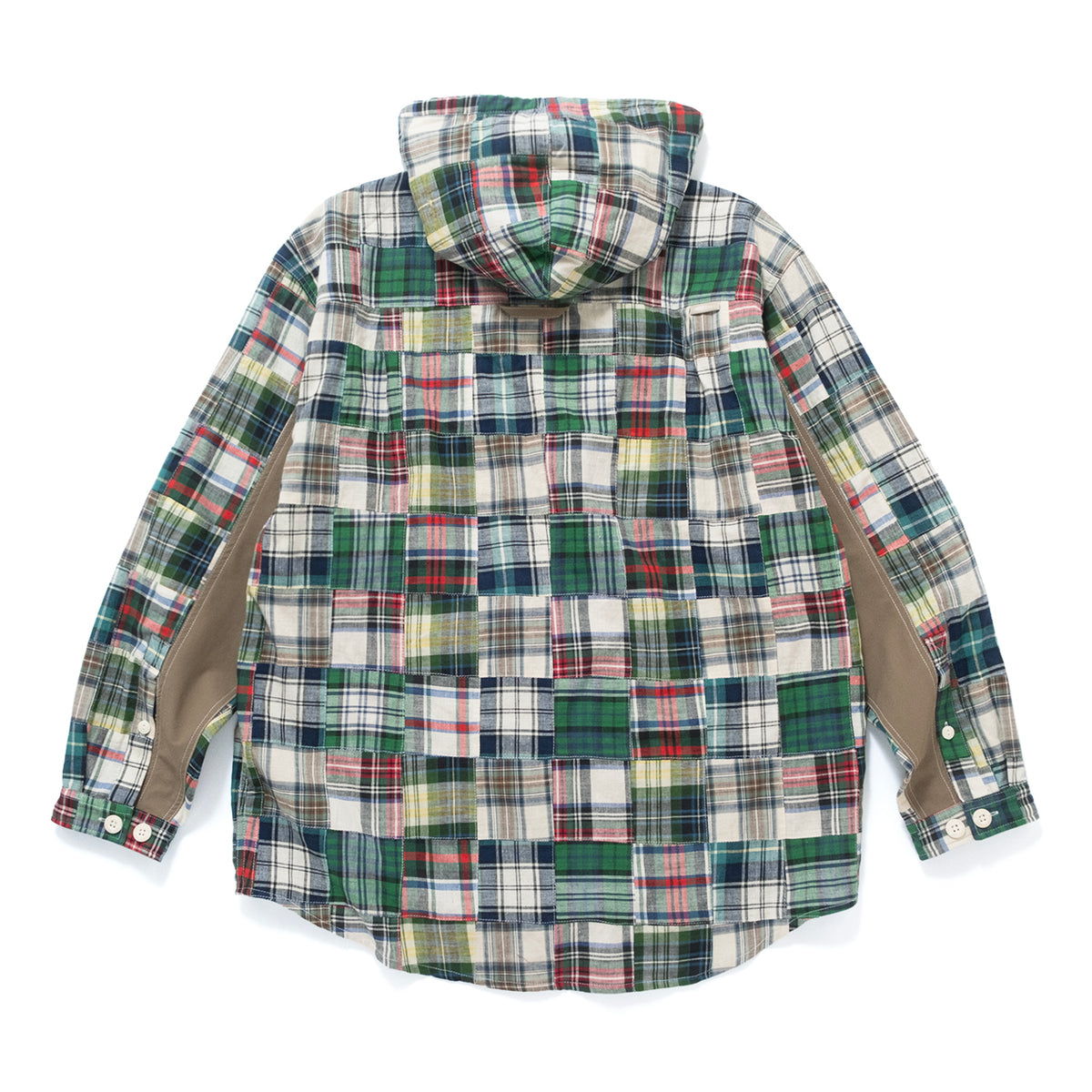 (ST567) Patchwork Hooded Shirt